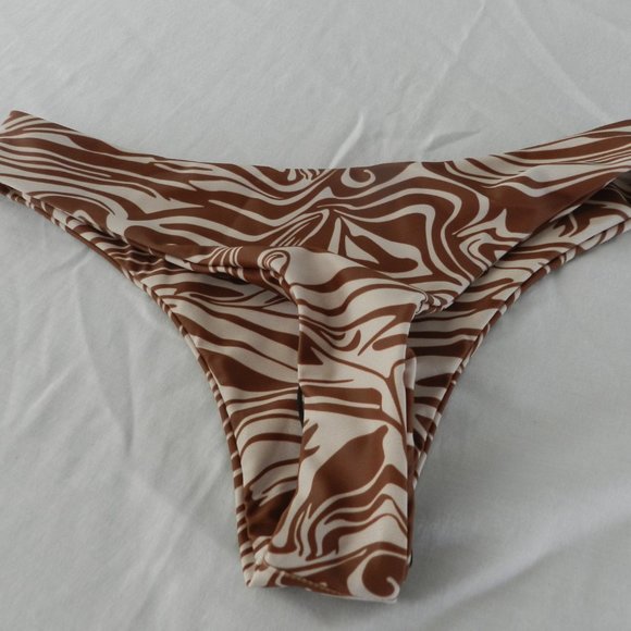 ☀️ NEW in package Shein bikini, swirl pattern, triangle slide top, thong bottom - Picture 5 of 7